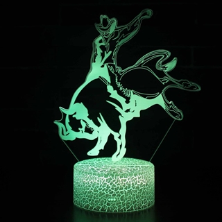 Tyrefægtning 3D lampe med 16 lysfarver - dæmpbar